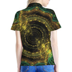 Steampunk Fractal Print Women's Polo Shirt