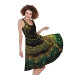 Steampunk Fractal Print Women's Sleeveless Dress
