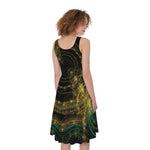 Steampunk Fractal Print Women's Sleeveless Dress