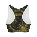 Steampunk Fractal Print Women's Sports Bra