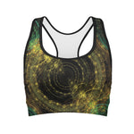 Steampunk Fractal Print Women's Sports Bra