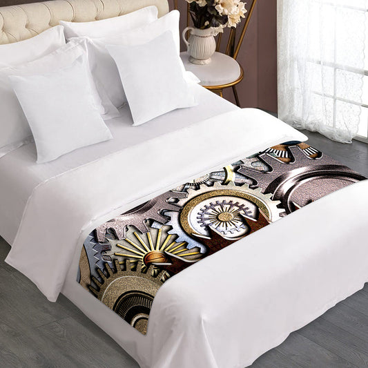 Steampunk Gears And Cogs Print Bed Runner