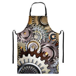 Steampunk Gears And Cogs Print Bib Apron With Pocket