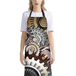 Steampunk Gears And Cogs Print Bib Apron With Pocket