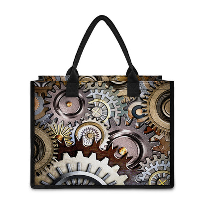 Steampunk Gears And Cogs Print Canvas Tote Bag