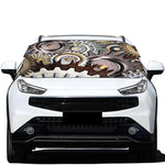Steampunk Gears And Cogs Print Car Windshield Snow Cover