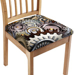 Steampunk Gears And Cogs Print Chair Cushion Cover