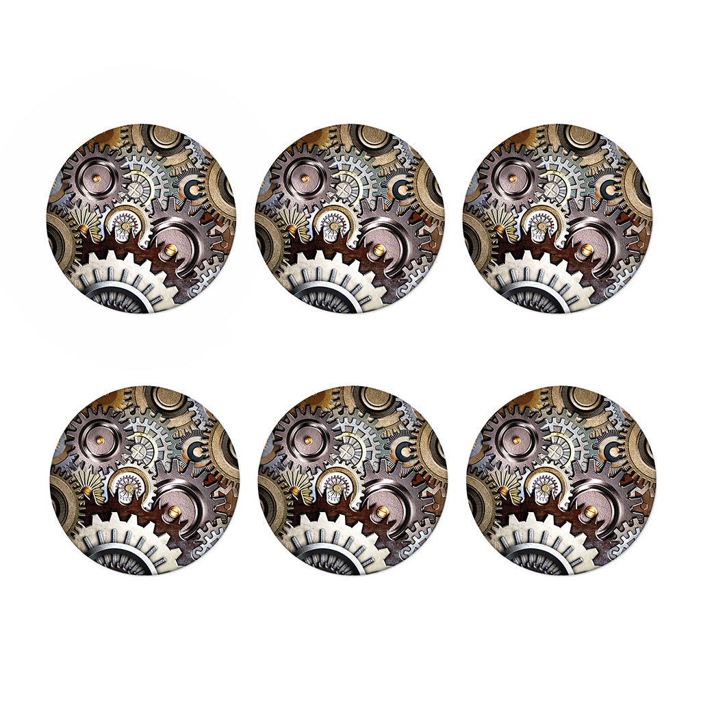Steampunk Gears And Cogs Print Coaster Set