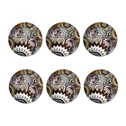 Steampunk Gears And Cogs Print Coaster Set