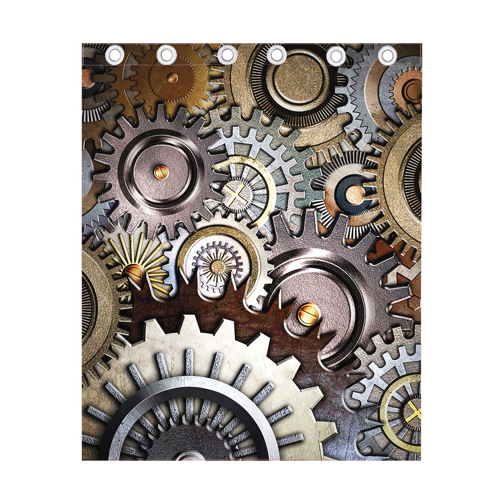Steampunk Gears And Cogs Print Curtain