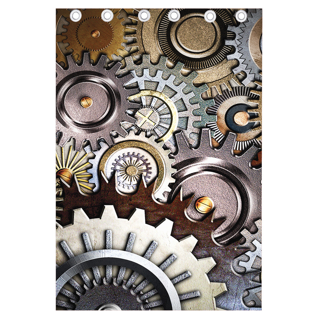 Steampunk Gears And Cogs Print Curtain