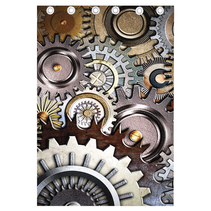 Steampunk Gears And Cogs Print Curtain