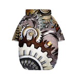 Steampunk Gears And Cogs Print Dog Zip Up Hoodie