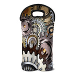 Steampunk Gears And Cogs Print Double Neoprene Wine Tote