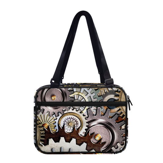 Steampunk Gears And Cogs Print Double Strap Bible Bag