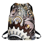 Steampunk Gears And Cogs Print Drawstring Backpack