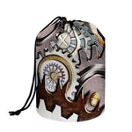 Steampunk Gears And Cogs Print Drawstring Makeup Bag