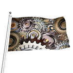 Steampunk Gears And Cogs Print Flag