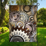 Steampunk Gears And Cogs Print Garden Flag