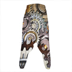Steampunk Gears And Cogs Print Hammer Pants