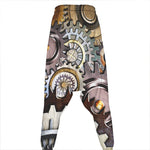 Steampunk Gears And Cogs Print Hammer Pants