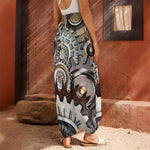 Steampunk Gears And Cogs Print Harem Pants