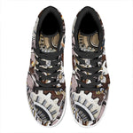 Steampunk Gears And Cogs Print High Top Leather Sneakers