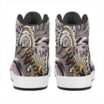 Steampunk Gears And Cogs Print High Top Leather Sneakers