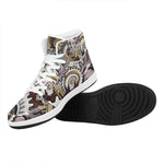 Steampunk Gears And Cogs Print High Top Leather Sneakers