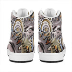 Steampunk Gears And Cogs Print High Top Leather Sneakers