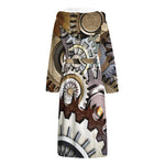 Steampunk Gears And Cogs Print Hooded Bathrobe