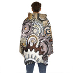 Steampunk Gears And Cogs Print Hoodie Blanket