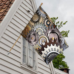 Steampunk Gears And Cogs Print House Flag