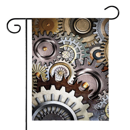 Steampunk Gears And Cogs Print House Flag