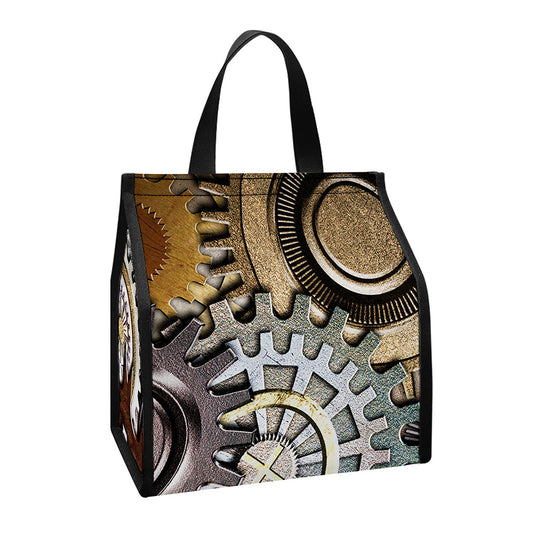 Steampunk Gears And Cogs Print Insulated Lunch Tote