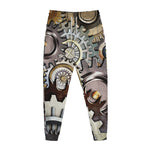 Steampunk Gears And Cogs Print Jogger Pants