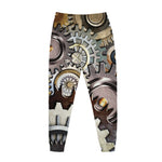 Steampunk Gears And Cogs Print Jogger Pants