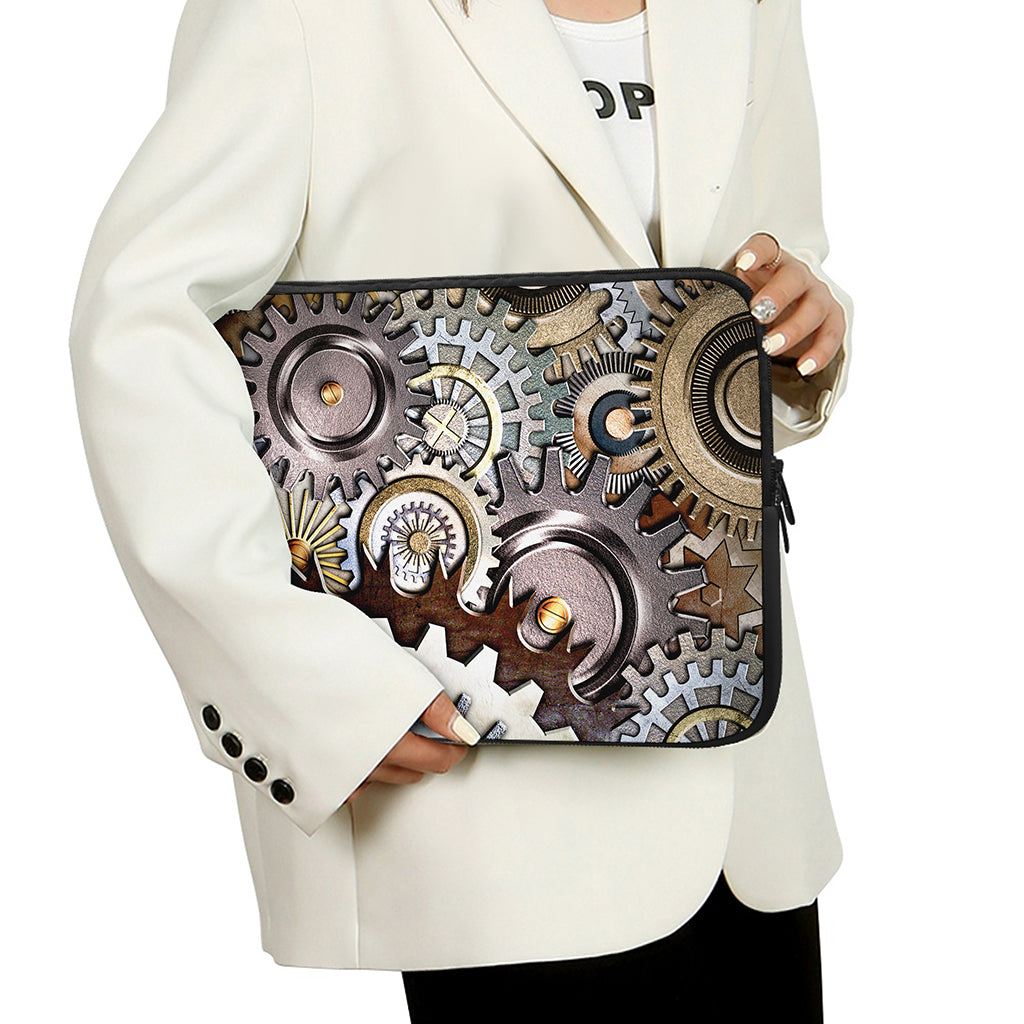 Steampunk Gears And Cogs Print Laptop Sleeve