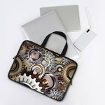Steampunk Gears And Cogs Print Laptop Sleeve With Handle