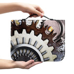 Steampunk Gears And Cogs Print Leather Bible Cover