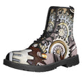 Steampunk Gears And Cogs Print Lace-Up Boots