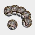 Steampunk Gears And Cogs Print Leather Coaster Set