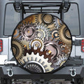Steampunk Gears And Cogs Print Leather Spare Tire Cover