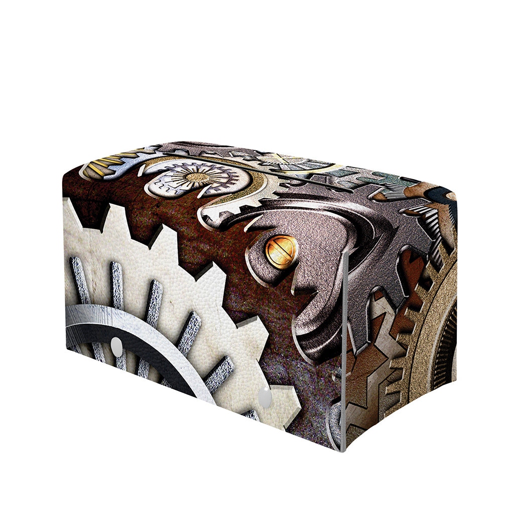 Steampunk Gears And Cogs Print Leather Tissue Box Cover