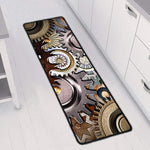 Steampunk Gears And Cogs Print Long Kitchen Mat