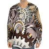 Steampunk Gears And Cogs Print Long Sleeve Baseball Jersey