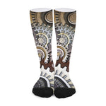 Steampunk Gears And Cogs Print Long Socks