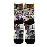 Steampunk Gears And Cogs Print Long Socks