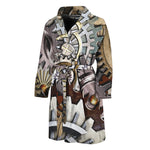 Steampunk Gears And Cogs Print Men's Bathrobe