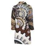 Steampunk Gears And Cogs Print Men's Bathrobe